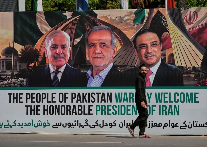 Iran’s President Pezeshkian lands in Pakistan for talks after US deal